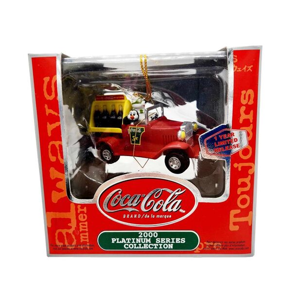 Coca-Cola Coke 2000 Platinum Series Collection Christmas Ornament Delivery Truck - Picture 1 of 7